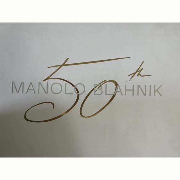 NEW Manolo Blahnik Size 35.5 EU Pluta Golden Speck Metallic-Stiletto Booties - Picture 16 of 16